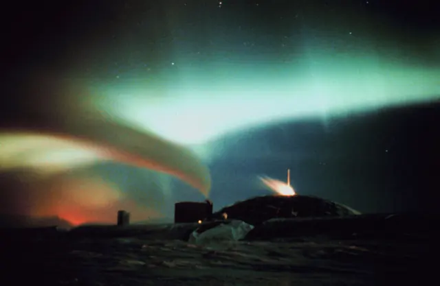 Aurora borealis in the night sky above Norway