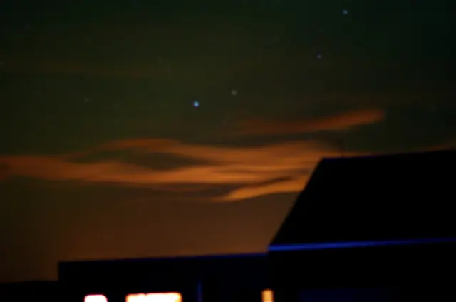 Aurora borealis in the night sky above Finland