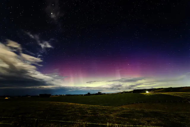 Aurora borealis in the night sky above Canada