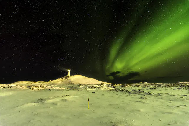 Aurora borealis in the night sky above Norway