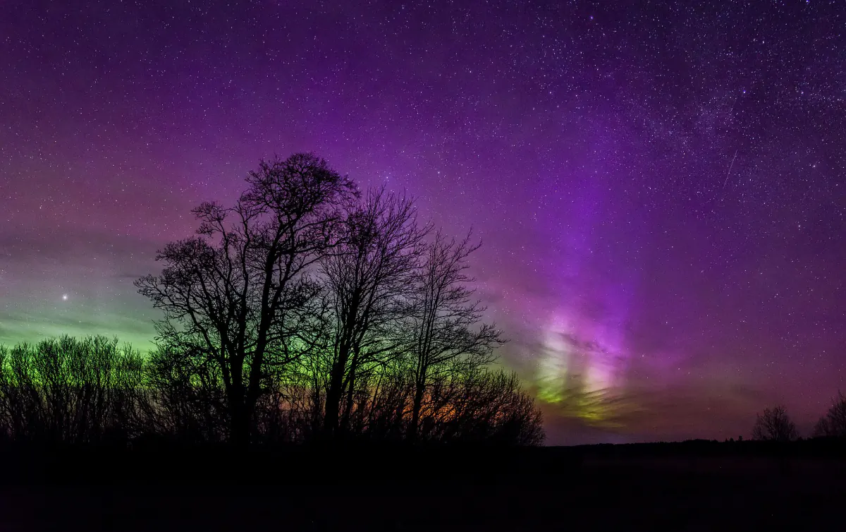 Aurora borealis photographed over Estonia in March